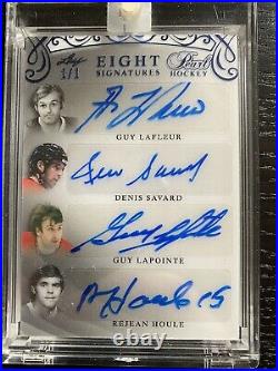 Leaf Pearl Hockey 8 AUTOS ON 1 CARD! Hall Of Fame 1/1 MONTREAL CANADIENS RARE