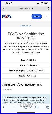 Lucas Raymond IP Signed Upper Deck Ice Card PSA DNA Autographed Red Wings