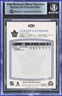 Maple Leafs Auston Matthews Signed 2016 O-Pee-Chee Retro #694 RC Card BAS Slab
