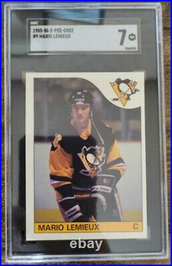 Mario Lemieux 1985-86 OPC O Pee Chee #9 SGC 7 Rookie Card Pittsburgh Penguins NM