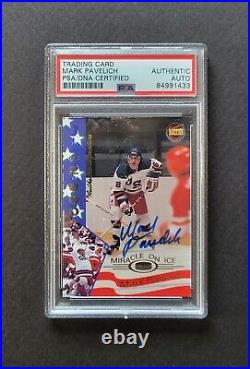Mark Pavelich signed 1980 Miracle on Ice Hockey Card 31/2000 Psa Authenticated