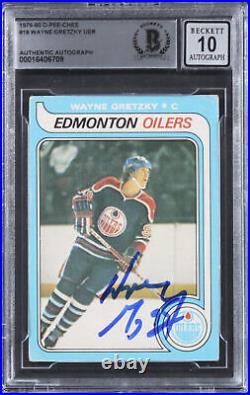 Oilers Wayne Gretzky Signed 1979 O-Pee-Chee #18 Rookie Card Auto 10! BAS Slabbed