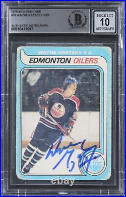 Oilers Wayne Gretzky Signed 1979 O-Pee-Chee #18 UER Rookie Card Auto 10 BAS Slab