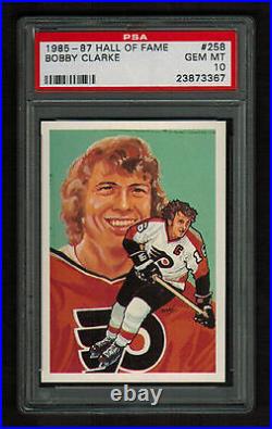 PSA 10 BOBBY CLARKE 1985 Hall of Fame Hockey Card #258 High Number Extension