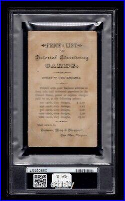 PSA 2 BUFFORD ICE HOCKEY 1879 Victorian Tradecard (No Number) FIRST HOCKEY CARD