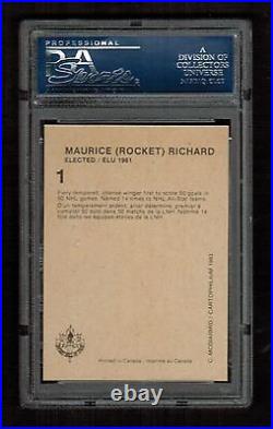 PSA 8 MAURICE RICHARD 1985 Hockey Hall of Fame Card #1