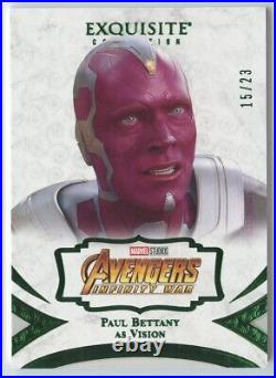 Paul Bettany as Vision 2021 UD Marvel Black Diamond Exquisite #37 Green /23