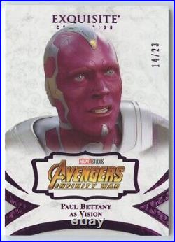 Paul Bettany as Vision 2021 UD Marvel Black Diamond Exquisite #37 Purple /23