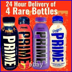 Prime Hydration Grape+Rare Dodgers+2 The Card Bottles 500ml KSI & Logan Paul USA