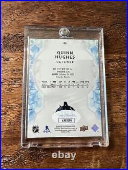 Quinn Hughes IP Signed Upper Deck Ice Card JSA Coa Autographed Canucks