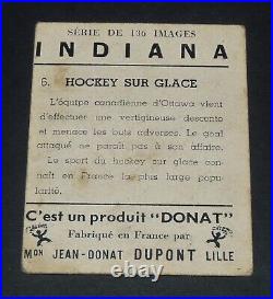 Rare card indiana sport 1935 ice hockey ice Canada ottawa