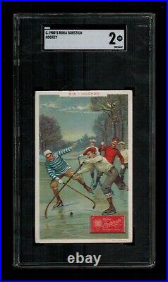 SGC 2 ROKA ICE HOCKEY Victorian Trade Card 2nd HIGHEST EVER GRADED by SGC or PSA