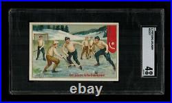 SGC 4 UHLMANN ICE HOCKEY Victorian Trade Card HIGHEST EVER GRADED by SGC or PSA
