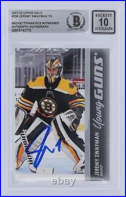 Signed Jeremy Swayman Bruins Hockey Slabbed Rookie Card