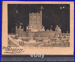 St Paul Ice Palace 1887 MN The Boston Clothing Store Night Victorian Trade Card