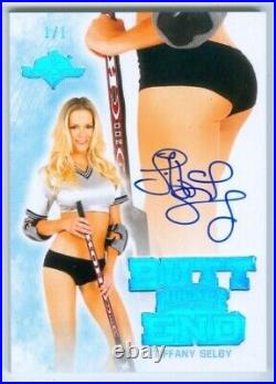 Tiffany Selby Ice Blue Butt End Autograph Card /1 Benchwarmer Hockey 2014