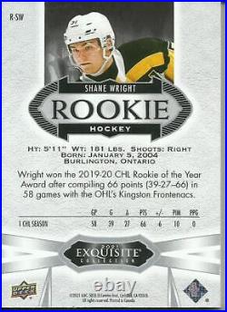 Upper Deck Goodwin Champions 2021 Exquisite Rookie Shane Wright 103/149 R-Sw