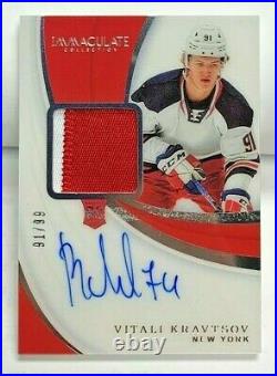 Vitaly Kravtsov 2019-20 Panini Immaculate Collection RPA Patch RC Auto #'d 91/99